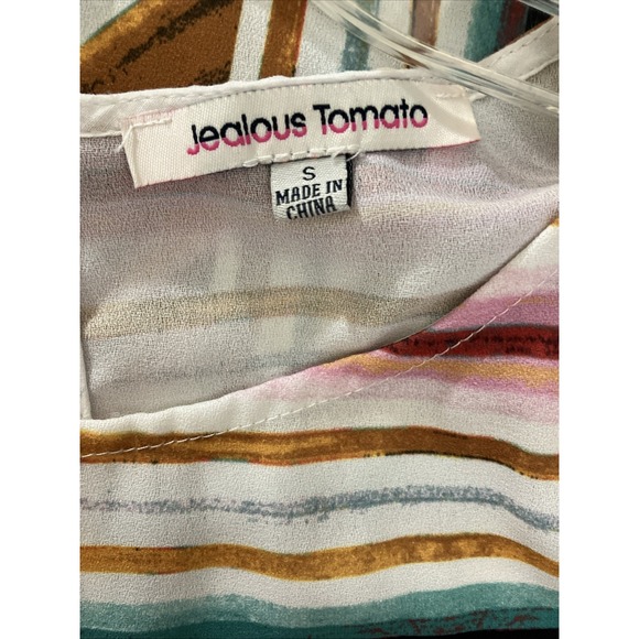 Jealous Tomato Womens Blouse Multicolor Striped Long Sleeve Size Small - Picture 4 of 7